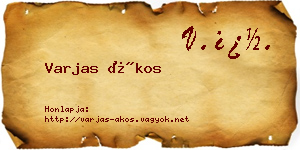 Varjas Ákos névjegykártya
